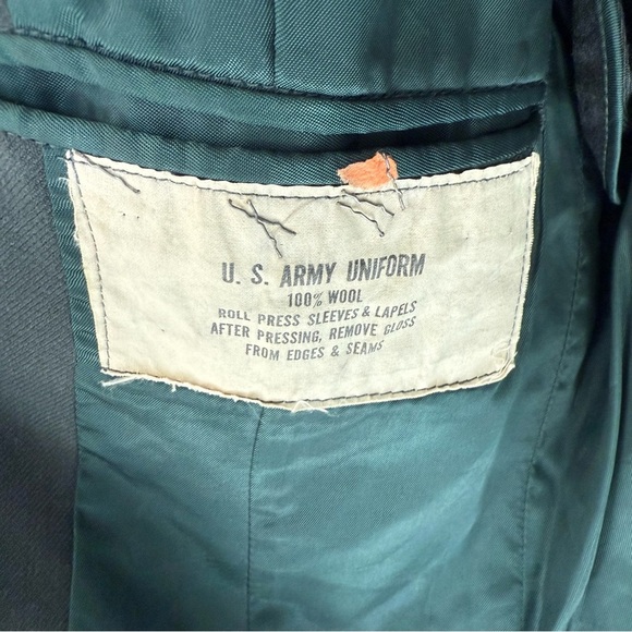 US Army Jacket Mens 38R Green Dress Uniform Wool Serge Coat - Picture 7 of 14